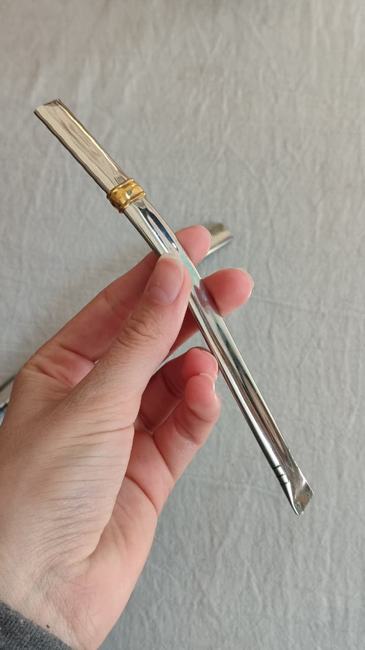 Bombilla Plana con dorado