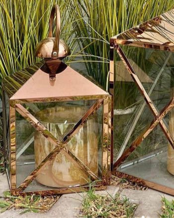 Farol cobre cuadrado chico