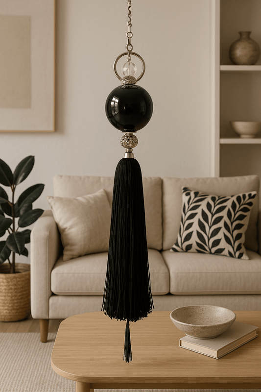 Sujeta cortina negro