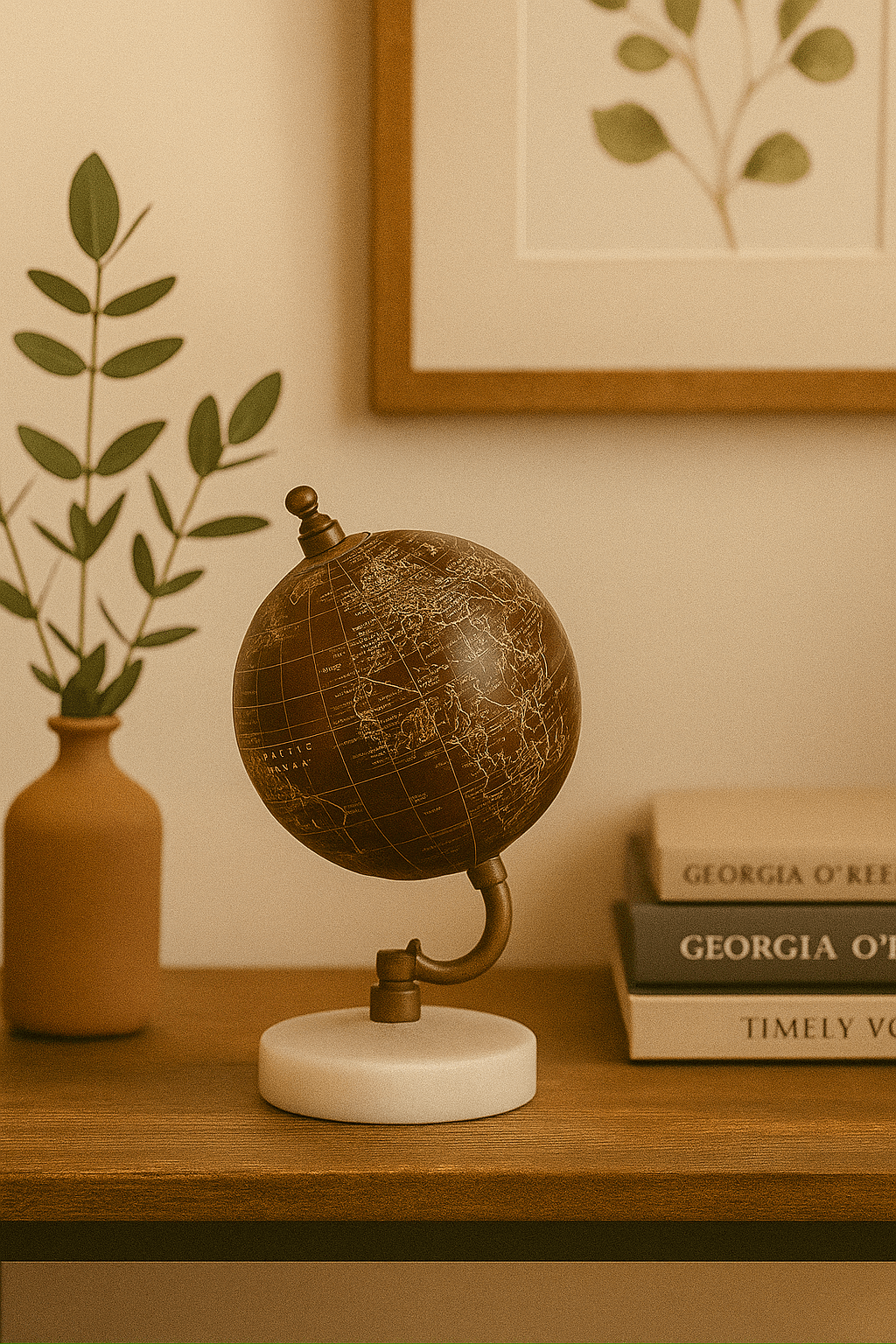 Globo terráqueo rústico